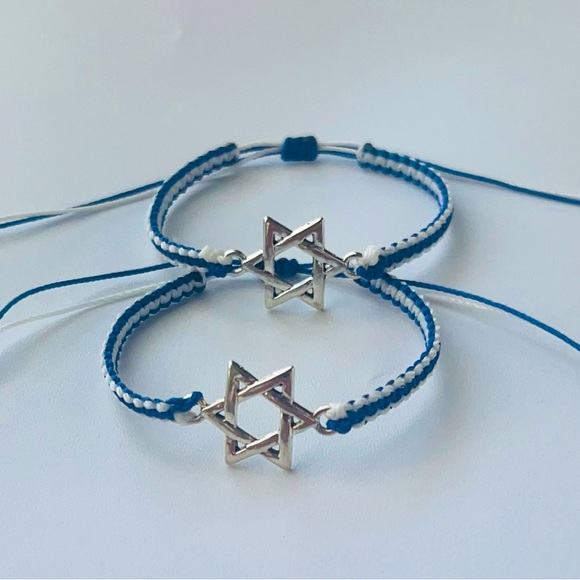 NEW🇮🇱✡️100% Handmade Jewish Star of David Israel Braided Adjustable bracelet - Picture 4 of 11